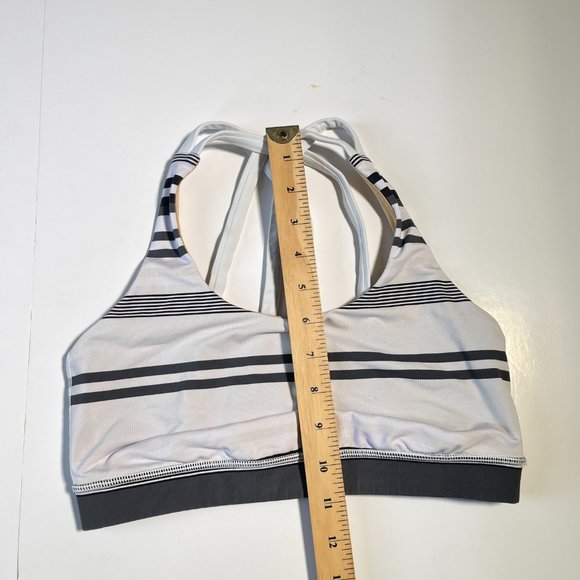 Lululemon Energy Sports Bra Low Impact White & Grey Stripes - Picture 8 of 8